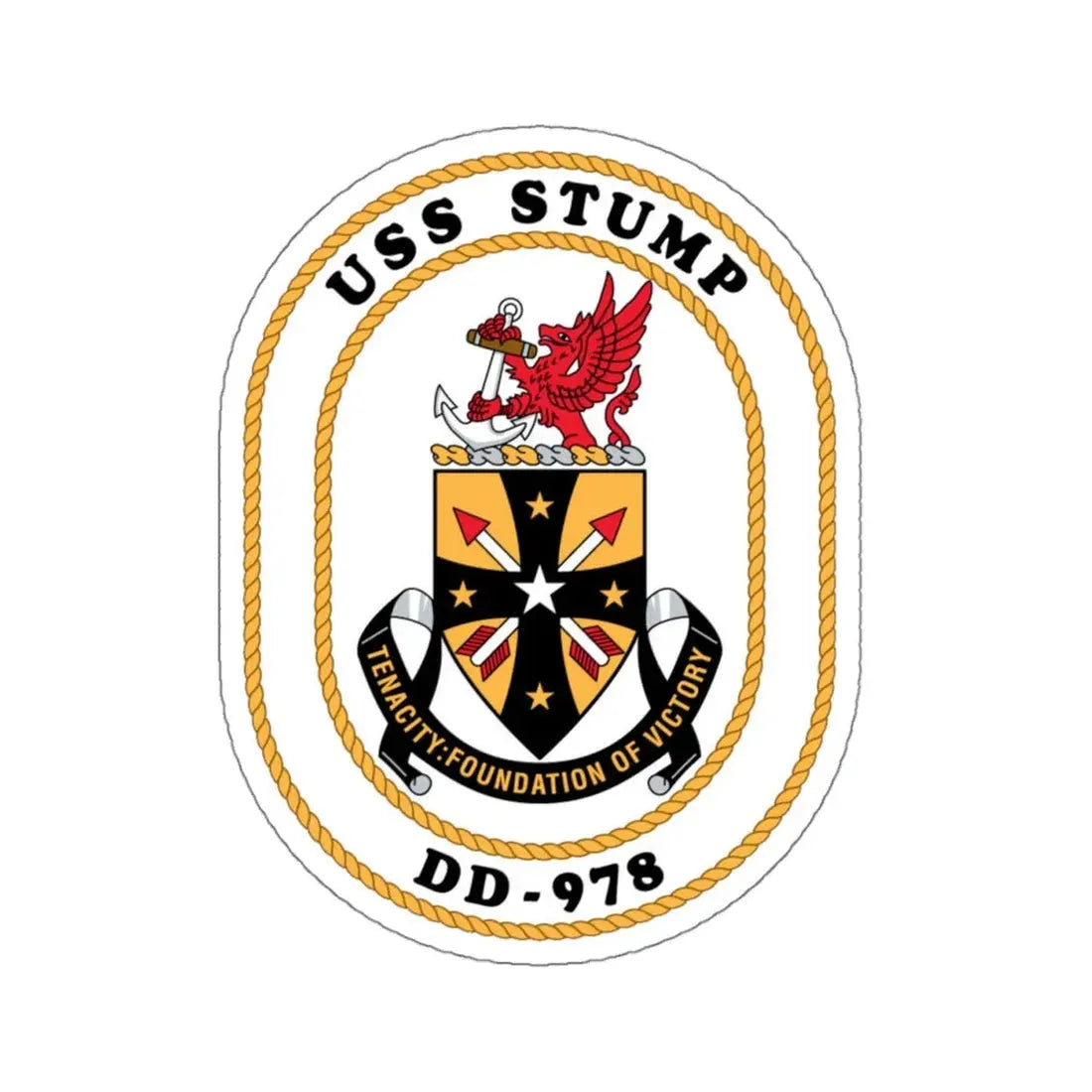 USS Stump DD 978 (U.S. Navy) STICKER Vinyl Kiss-Cut Decal 4 Inch White - The Sticker Space