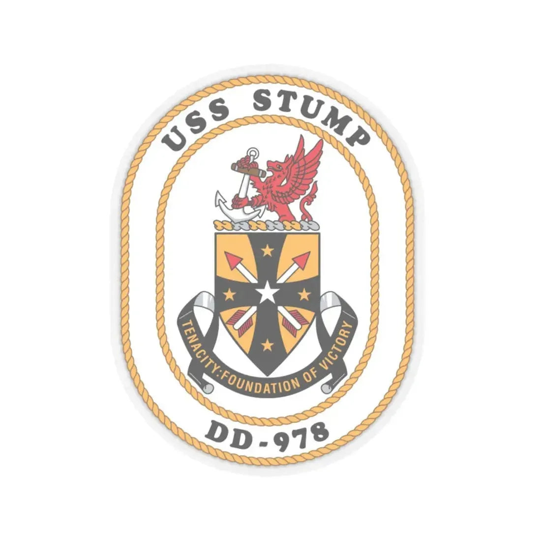 USS Stump DD 978 (U.S. Navy) STICKER Vinyl Kiss-Cut Decal 6 Inch Transparent - The Sticker Space