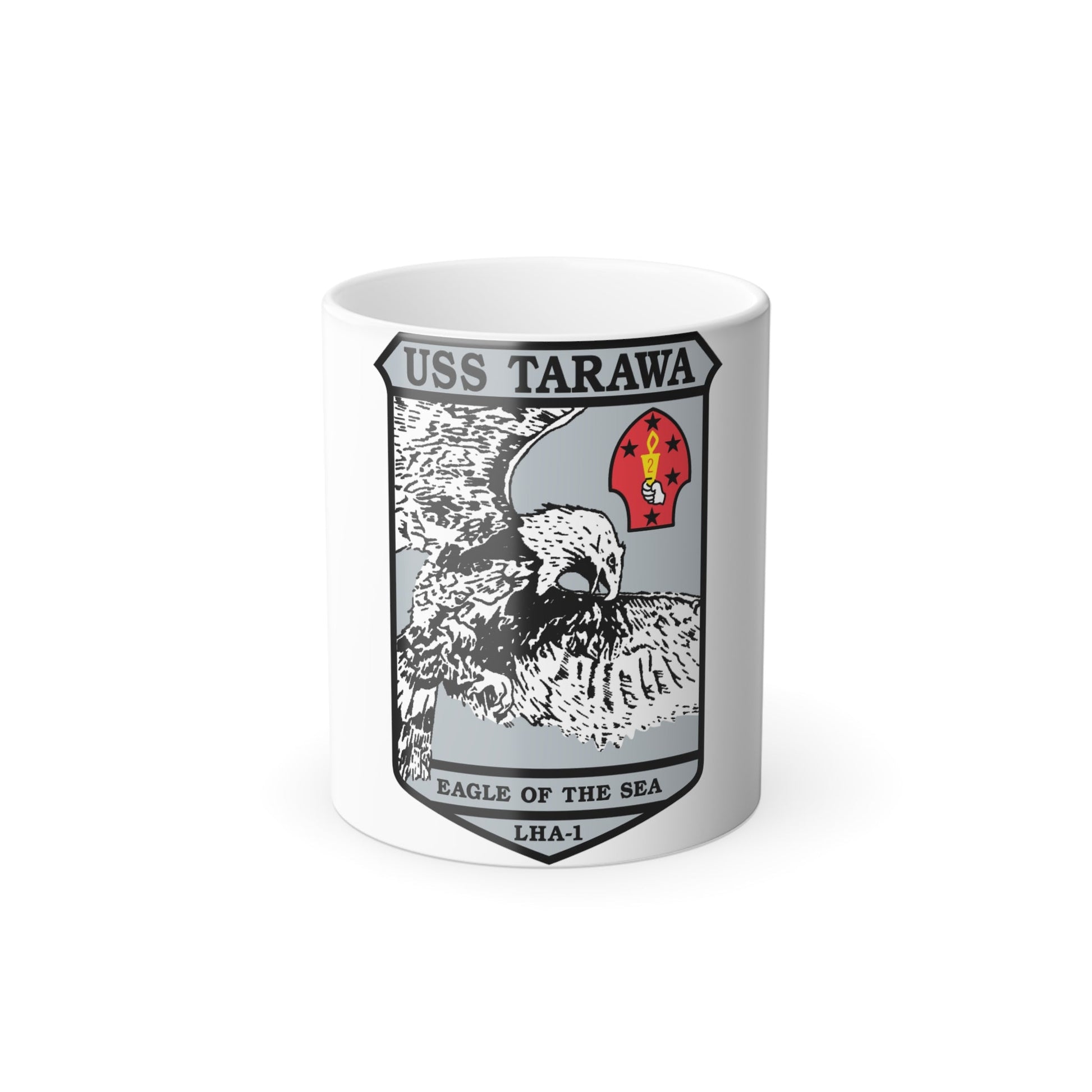 USS Tarawa Eagle Of The Sea LHA 1 BIN 1224 (U.S. Navy) Color Changing Mug 11oz-11oz-The Sticker Space