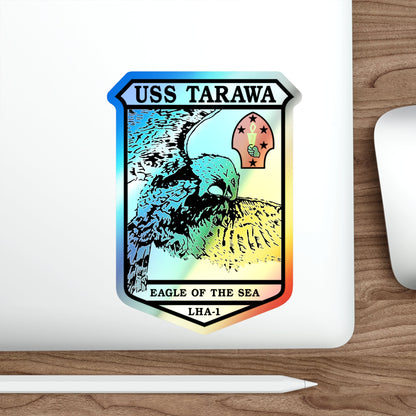 USS Tarawa Eagle Of The Sea LHA 1 BIN 1224 (U.S. Navy) Holographic STICKER Die-Cut Vinyl Decal-The Sticker Space