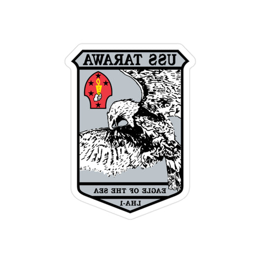 USS Tarawa Eagle Of The Sea LHA 1 BIN 1224 (U.S. Navy) REVERSE PRINT Transparent STICKER-2" × 2"-The Sticker Space