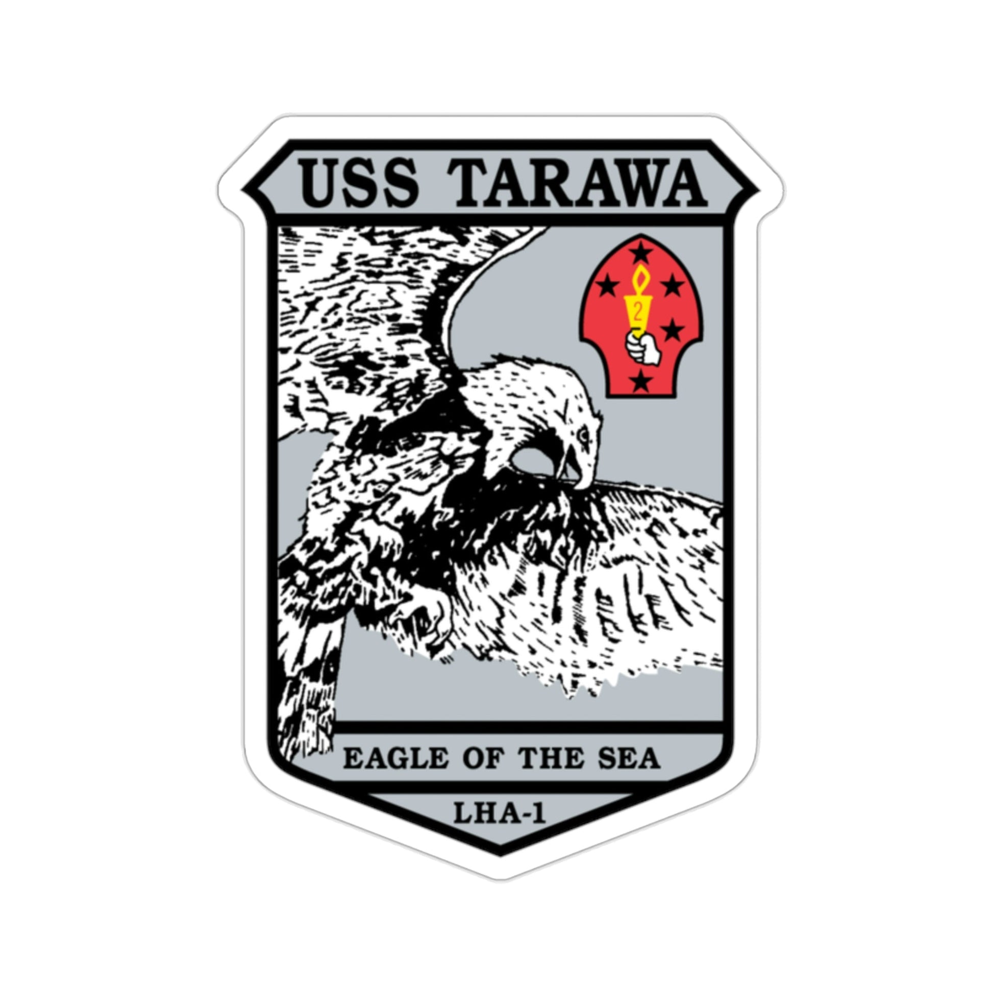 USS Tarawa Eagle Of The Sea LHA 1 BIN 1224 (U.S. Navy) STICKER Vinyl Die-Cut Decal-2 Inch-The Sticker Space