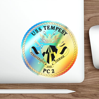 USS Tempest PC 2 (U.S. Navy) Holographic STICKER Die-Cut Vinyl Decal-The Sticker Space