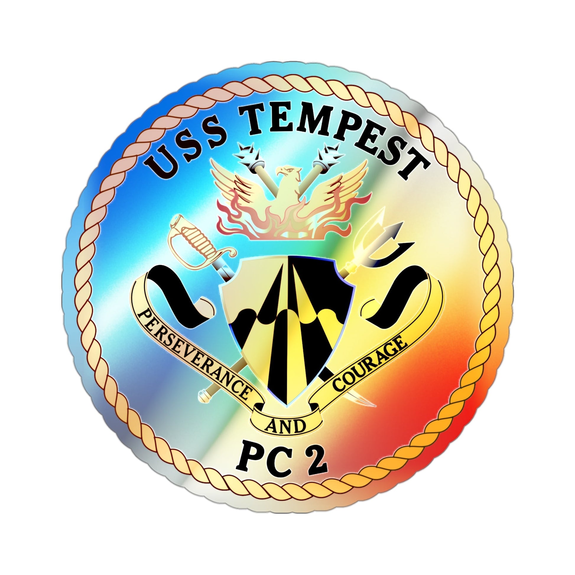 USS Tempest PC 2 (U.S. Navy) Holographic STICKER Die-Cut Vinyl Decal-3 Inch-The Sticker Space