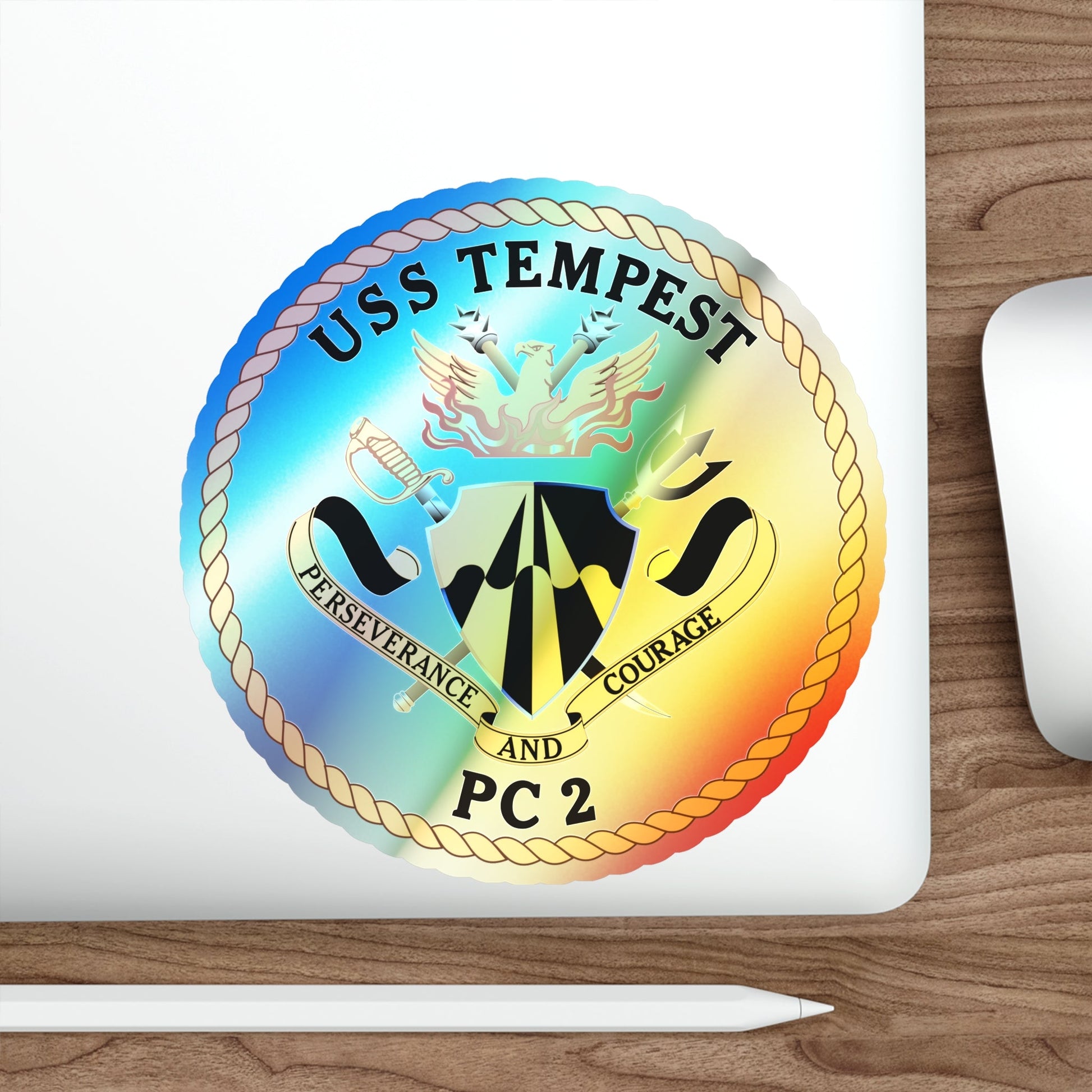 USS Tempest PC 2 (U.S. Navy) Holographic STICKER Die-Cut Vinyl Decal-The Sticker Space