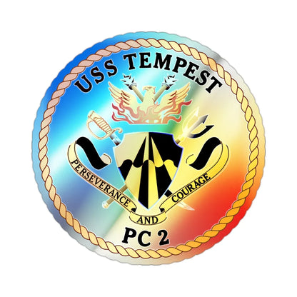 USS Tempest PC 2 (U.S. Navy) Holographic STICKER Die-Cut Vinyl Decal 2 Inch Holographic - The Sticker Space