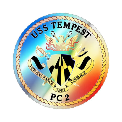 USS Tempest PC 2 (U.S. Navy) Holographic STICKER Die-Cut Vinyl Decal 3 Inch Holographic - The Sticker Space