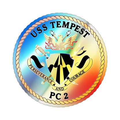 USS Tempest PC 2 (U.S. Navy) Holographic STICKER Die-Cut Vinyl Decal 4 Inch Holographic - The Sticker Space