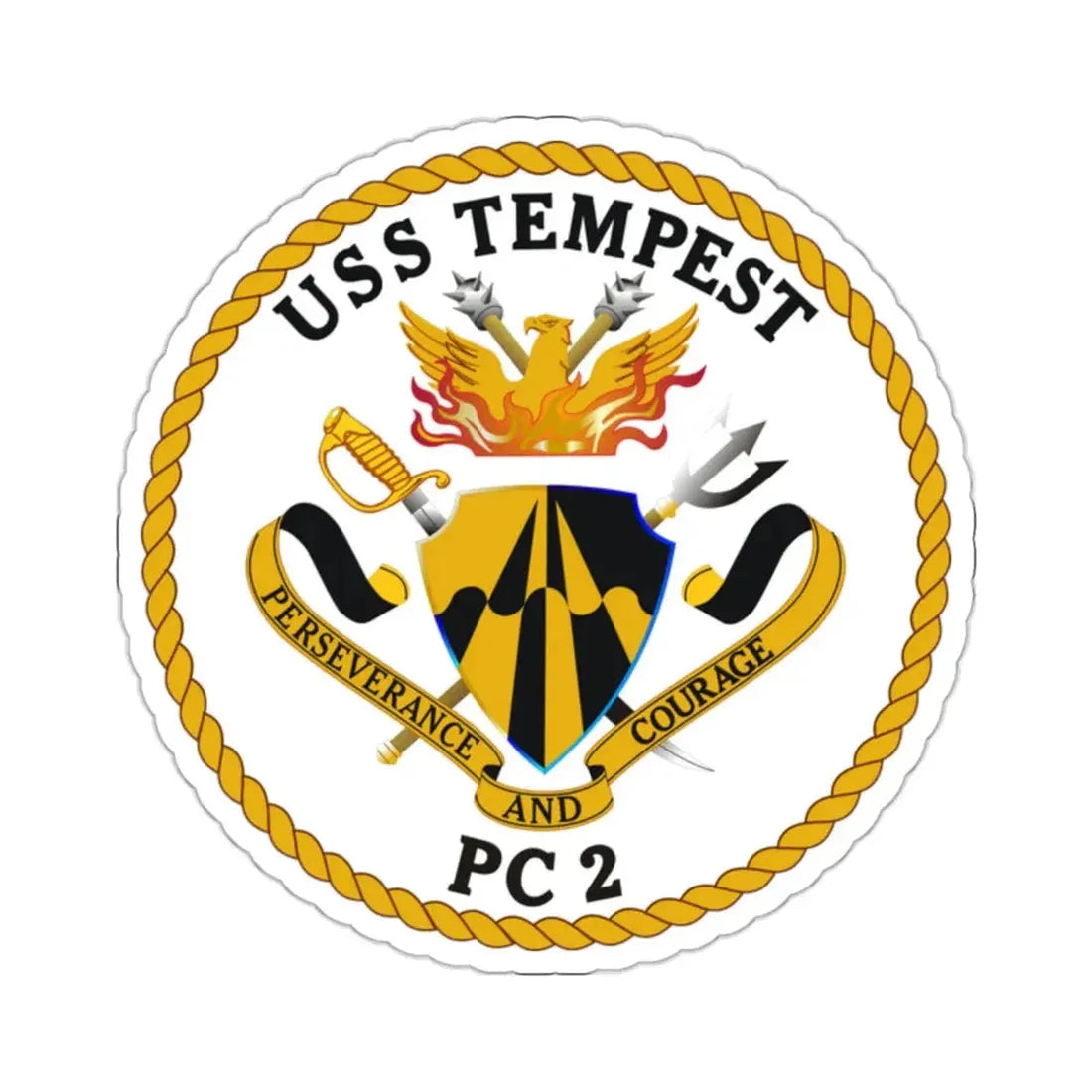 USS Tempest PC 2 (U.S. Navy) STICKER Vinyl Kiss-Cut Decal 2 Inch White - The Sticker Space