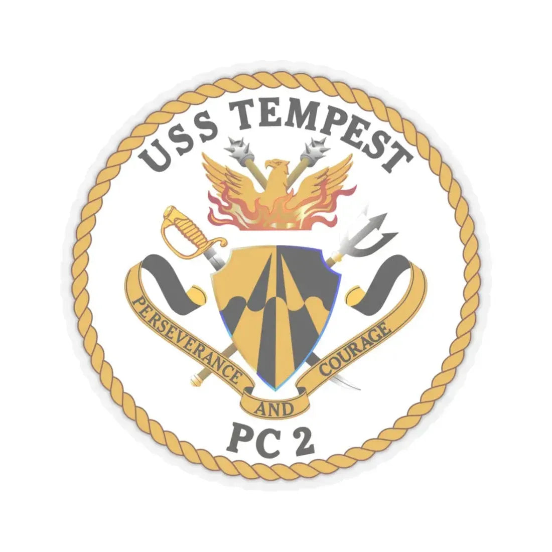 USS Tempest PC 2 (U.S. Navy) STICKER Vinyl Kiss-Cut Decal 3 Inch Transparent - The Sticker Space