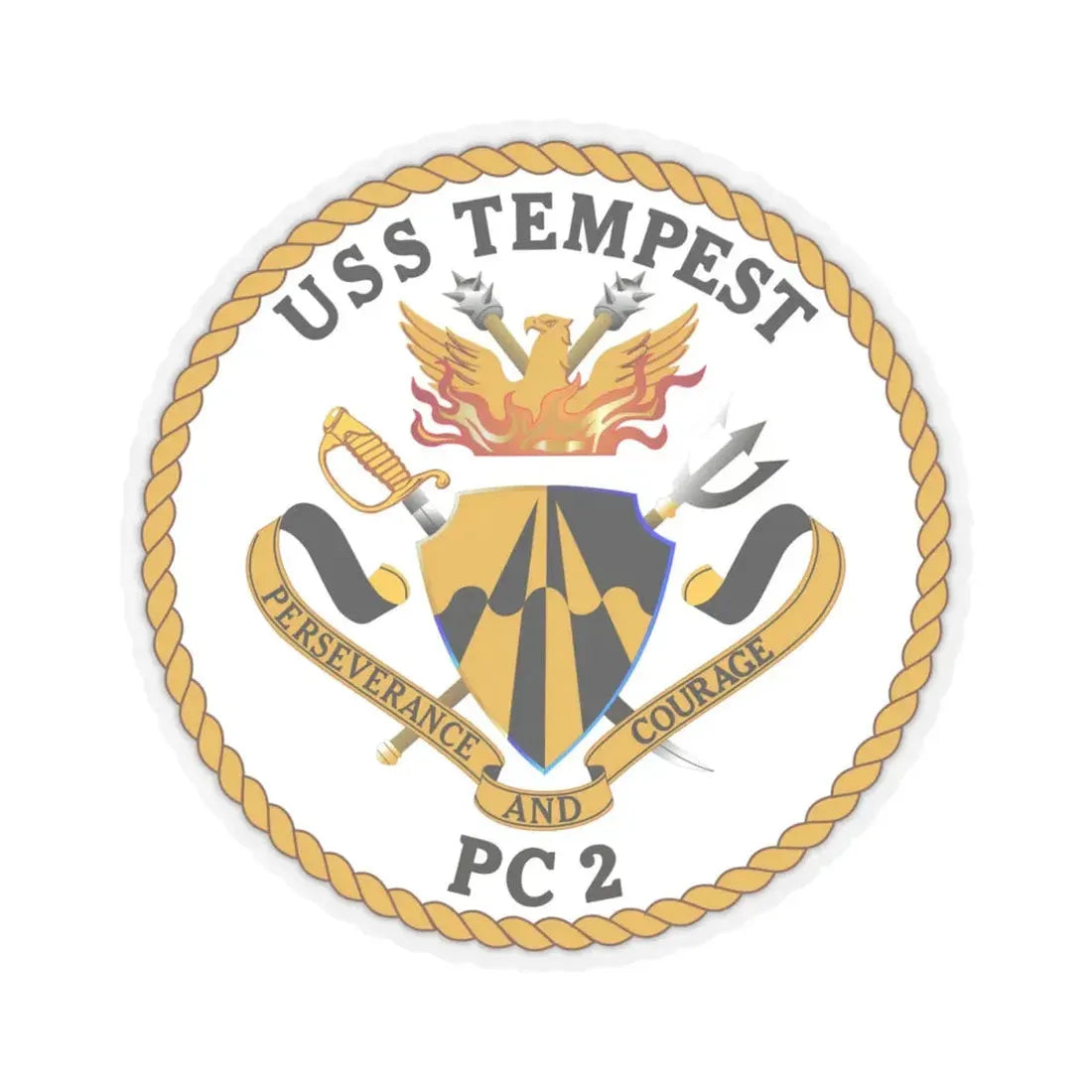 USS Tempest PC 2 (U.S. Navy) STICKER Vinyl Kiss-Cut Decal 4 Inch Transparent - The Sticker Space