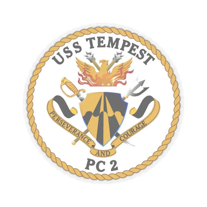 USS Tempest PC 2 (U.S. Navy) STICKER Vinyl Kiss-Cut Decal 4 Inch Transparent - The Sticker Space