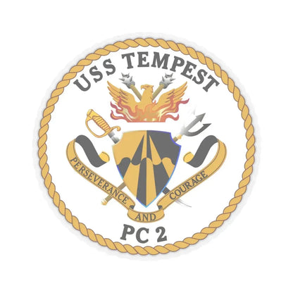 USS Tempest PC 2 (U.S. Navy) STICKER Vinyl Kiss-Cut Decal 6 Inch Transparent - The Sticker Space