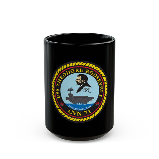 USS Theodore Roosevelt (U.S. Navy) Black Coffee Mug-15oz-The Sticker Space