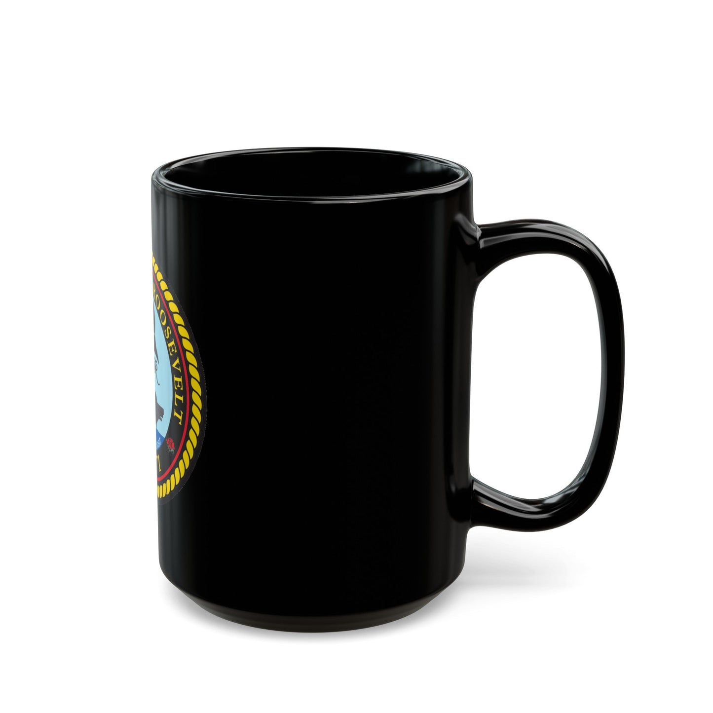 USS Theodore Roosevelt (U.S. Navy) Black Coffee Mug-The Sticker Space