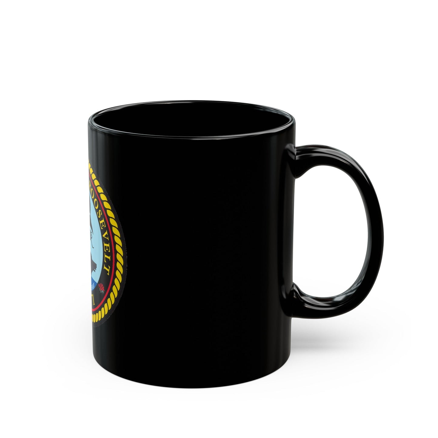 USS Theodore Roosevelt (U.S. Navy) Black Coffee Mug-The Sticker Space