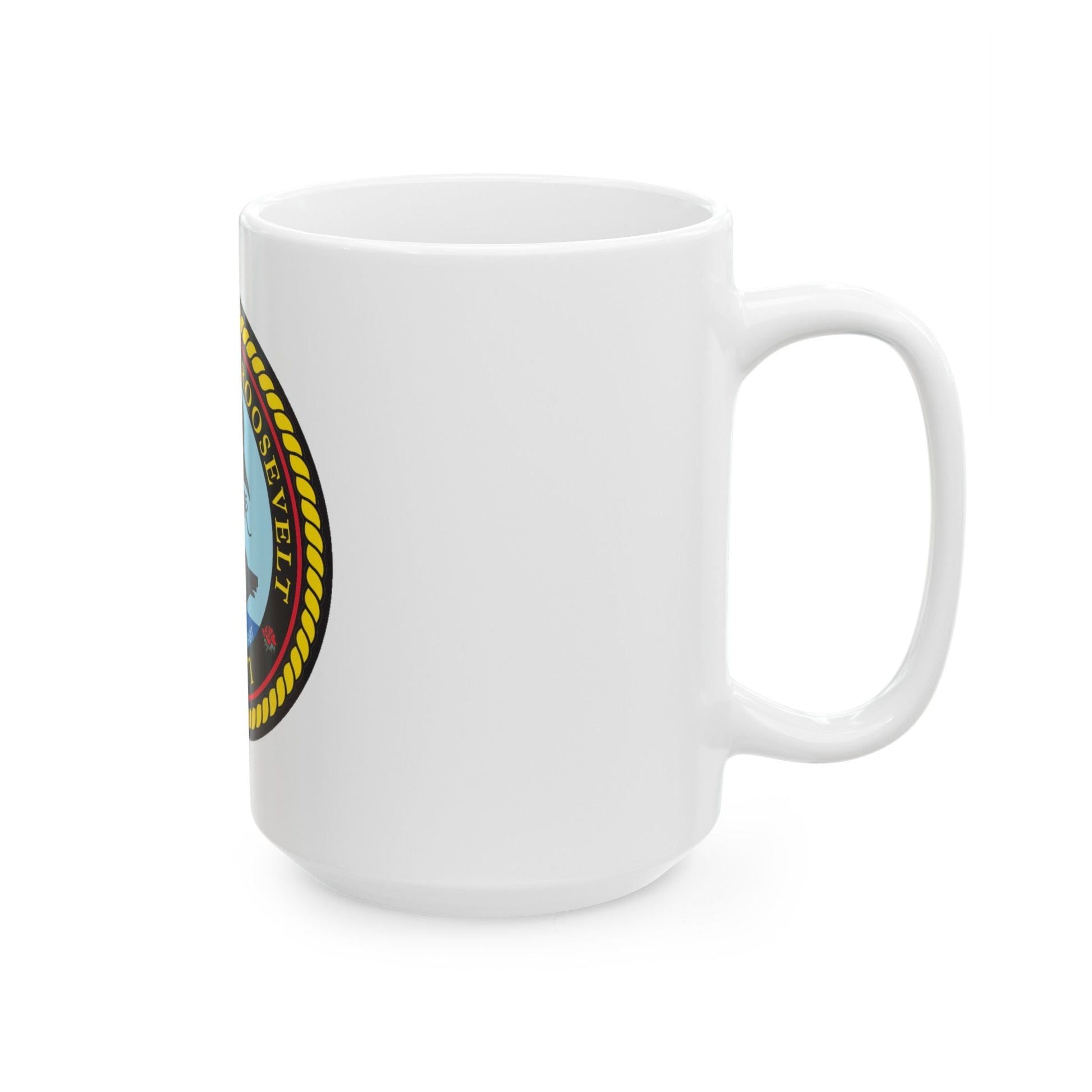 USS Theodore Roosevelt (U.S. Navy) White Coffee Mug-The Sticker Space