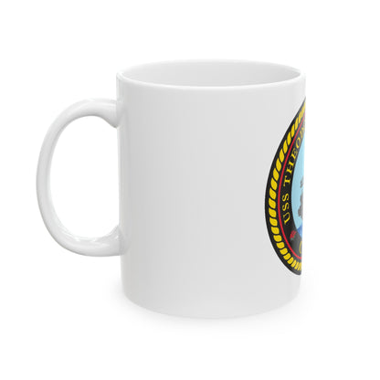 USS Theodore Roosevelt (U.S. Navy) White Coffee Mug-The Sticker Space