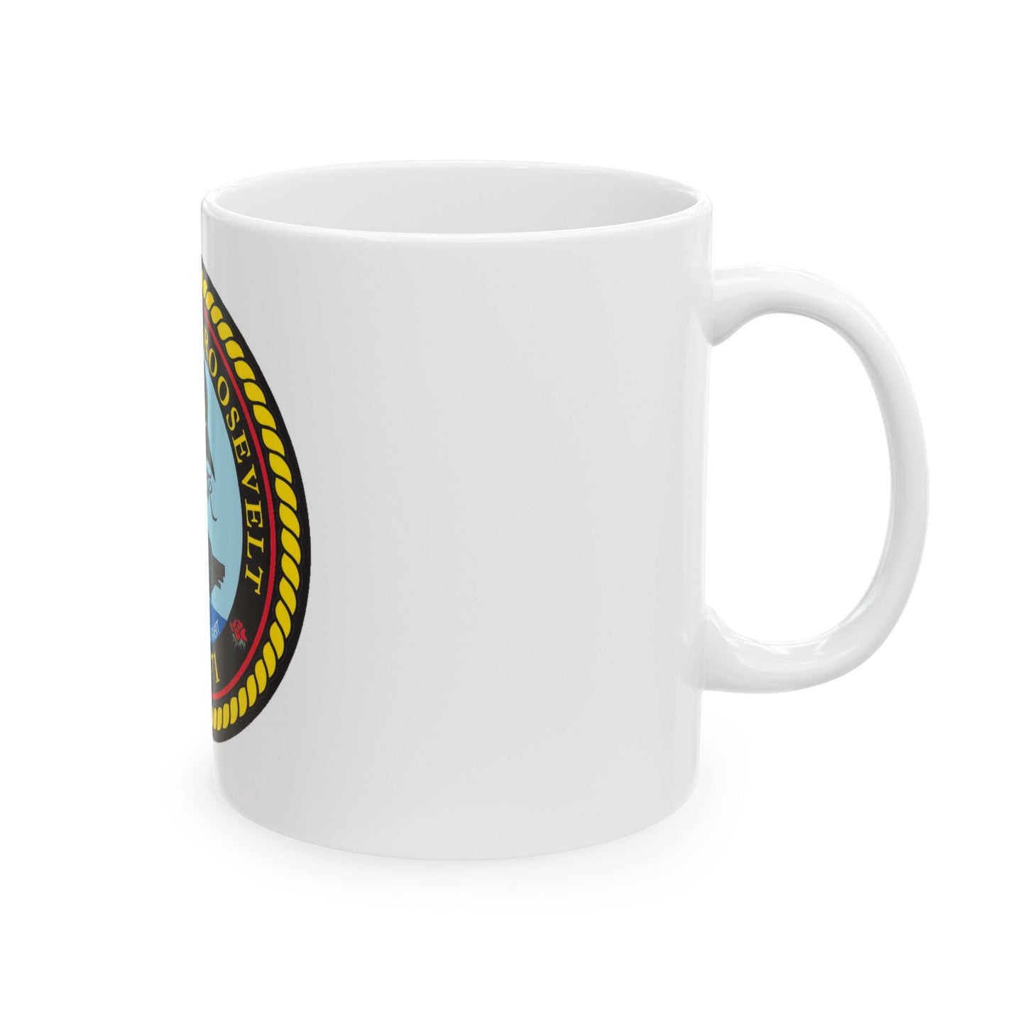 USS Theodore Roosevelt (U.S. Navy) White Coffee Mug-The Sticker Space