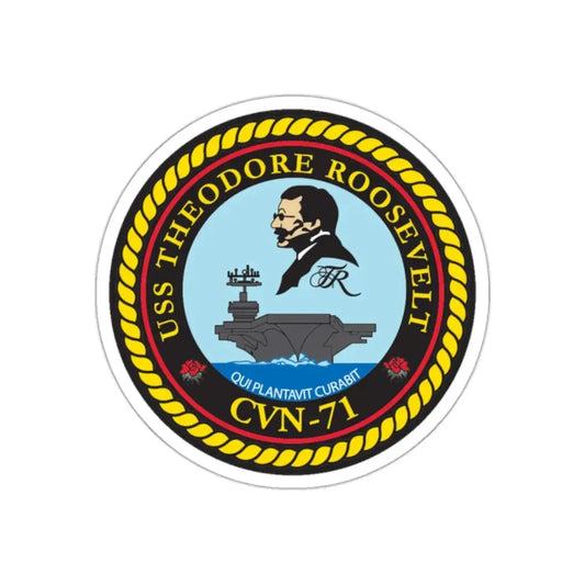 USS Theodore Roosevelt (U.S. Navy) STICKER Vinyl Kiss-Cut Decal 2 Inch White - The Sticker Space
