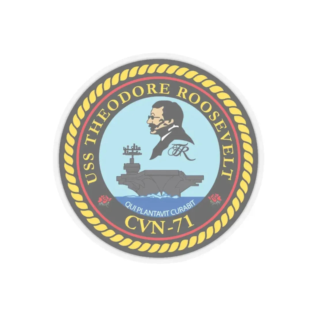 USS Theodore Roosevelt (U.S. Navy) STICKER Vinyl Kiss-Cut Decal 3 Inch Transparent - The Sticker Space