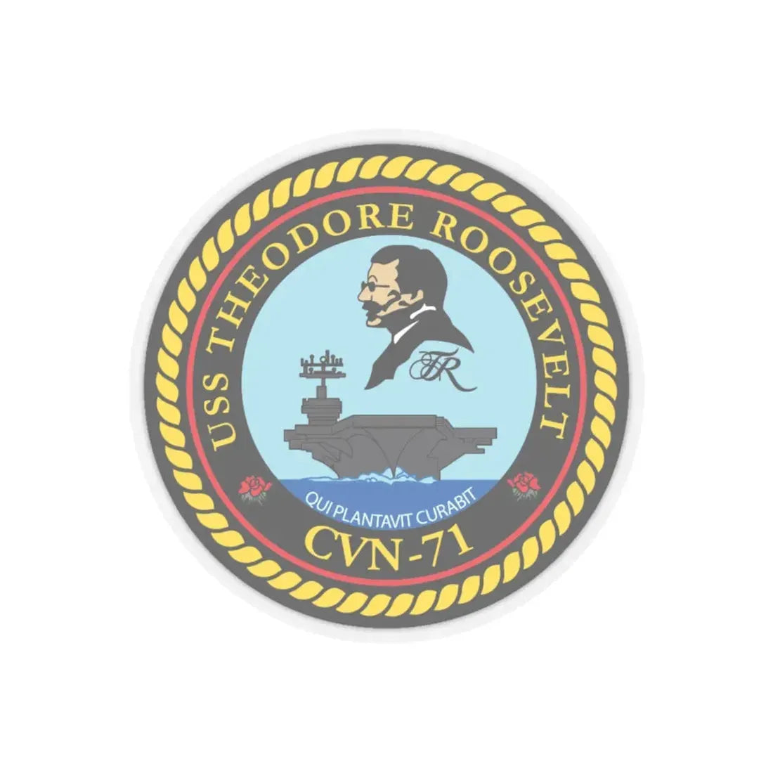 USS Theodore Roosevelt (U.S. Navy) STICKER Vinyl Kiss-Cut Decal 6 Inch Transparent - The Sticker Space