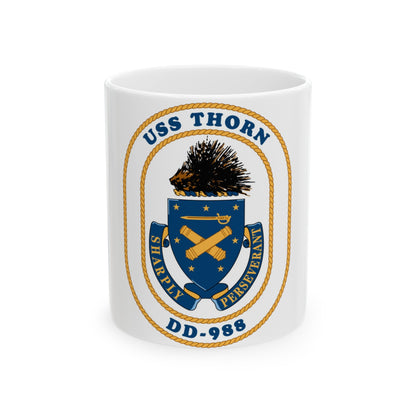 USS Thorn DD 988 v2 (U.S. Navy) White Coffee Mug-11oz-The Sticker Space