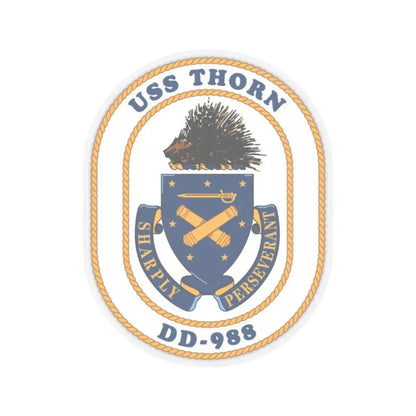 USS Thorn DD 988 v2 (U.S. Navy) STICKER Vinyl Kiss-Cut Decal 2 Inch Transparent - The Sticker Space