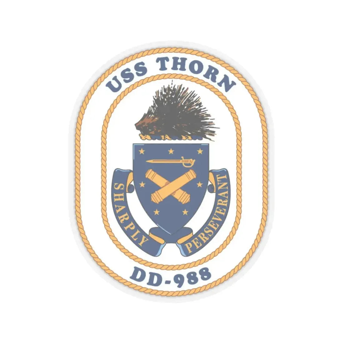 USS Thorn DD 988 v2 (U.S. Navy) STICKER Vinyl Kiss-Cut Decal 3 Inch Transparent - The Sticker Space