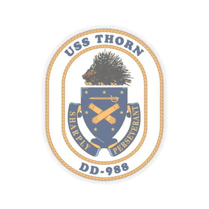 USS Thorn DD 988 v2 (U.S. Navy) STICKER Vinyl Kiss-Cut Decal 3 Inch Transparent - The Sticker Space