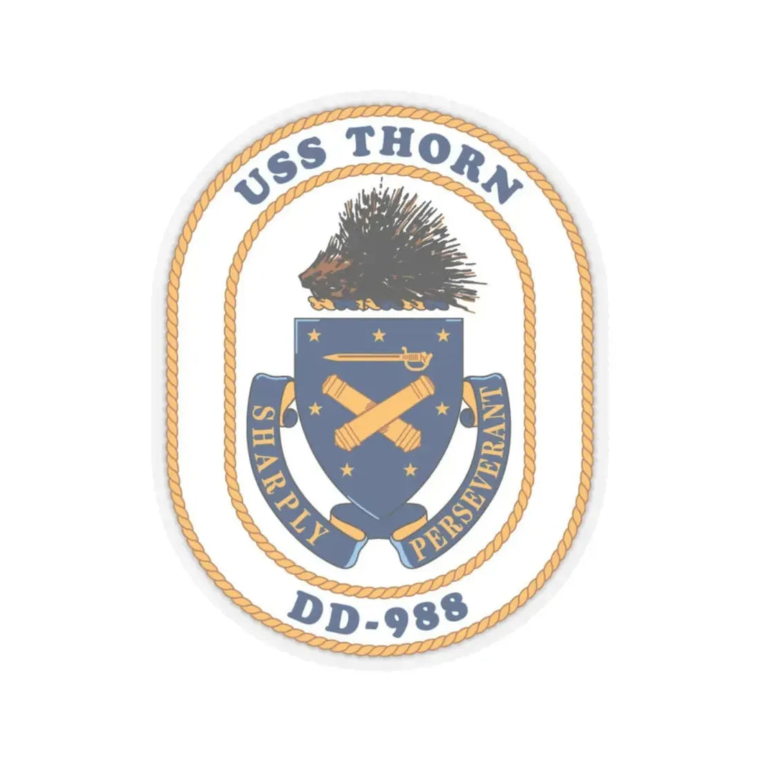 USS Thorn DD 988 v2 (U.S. Navy) STICKER Vinyl Kiss-Cut Decal 4 Inch Transparent - The Sticker Space