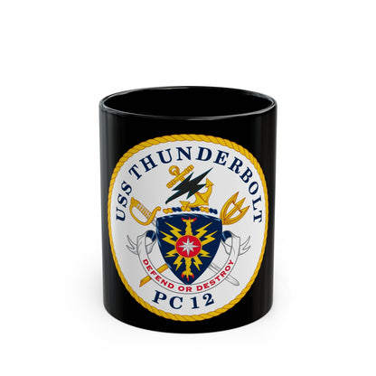 USS Thunderbolt PC 12 (U.S. Navy) Black Coffee Mug-11oz-The Sticker Space