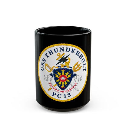 USS Thunderbolt PC 12 (U.S. Navy) Black Coffee Mug-15oz-The Sticker Space