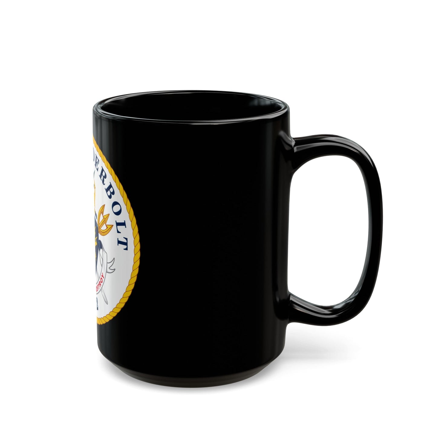 USS Thunderbolt PC 12 (U.S. Navy) Black Coffee Mug-The Sticker Space