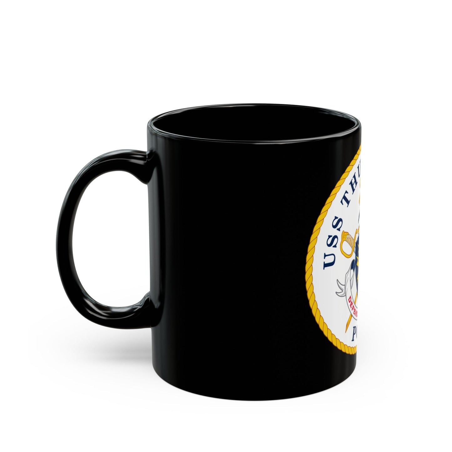 USS Thunderbolt PC 12 (U.S. Navy) Black Coffee Mug-The Sticker Space
