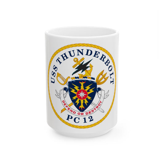 USS Thunderbolt PC 12 (U.S. Navy) White Coffee Mug-15oz-The Sticker Space