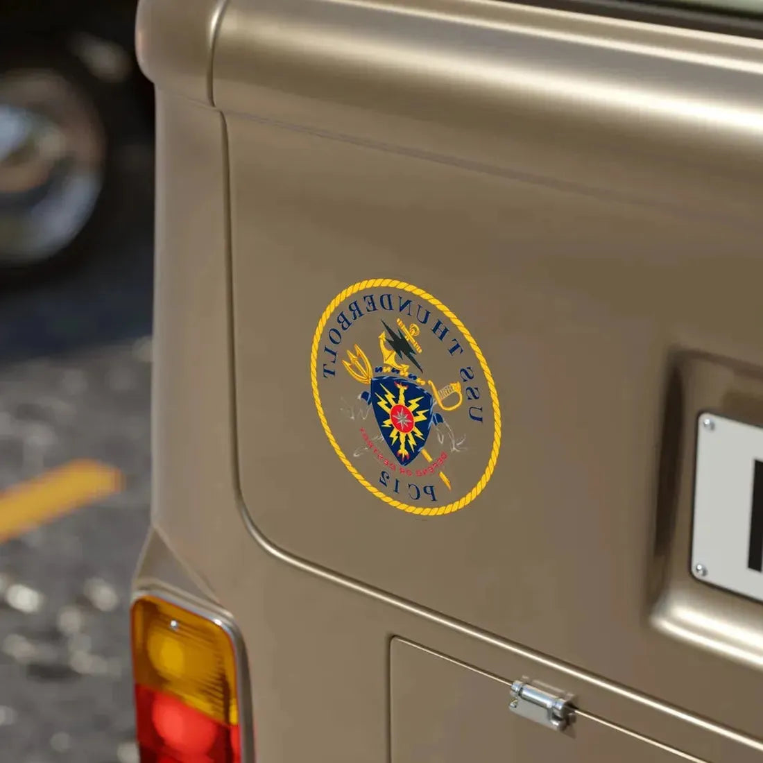 USS Thunderbolt PC 12 (U.S. Navy) REVERSE PRINT Transparent Die-Cut STICKER - The Sticker Space