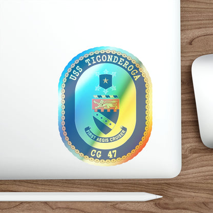 USS Ticonderoga (U.S. Navy) Holographic STICKER Die-Cut Vinyl Decal-The Sticker Space