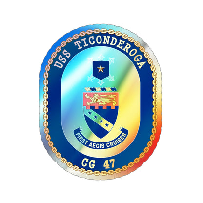 USS Ticonderoga (U.S. Navy) Holographic STICKER Die-Cut Vinyl Decal-6 Inch-The Sticker Space