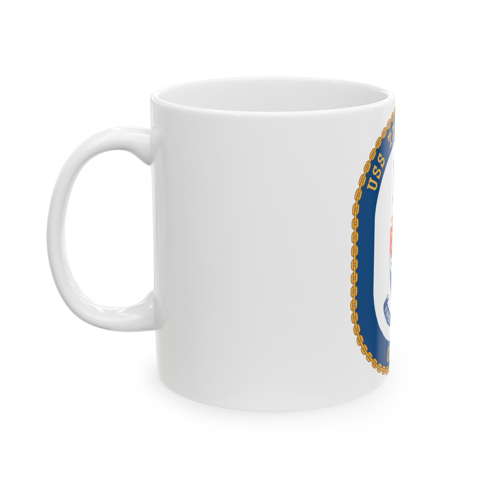 USS Ticonderoga (U.S. Navy) White Coffee Mug-The Sticker Space