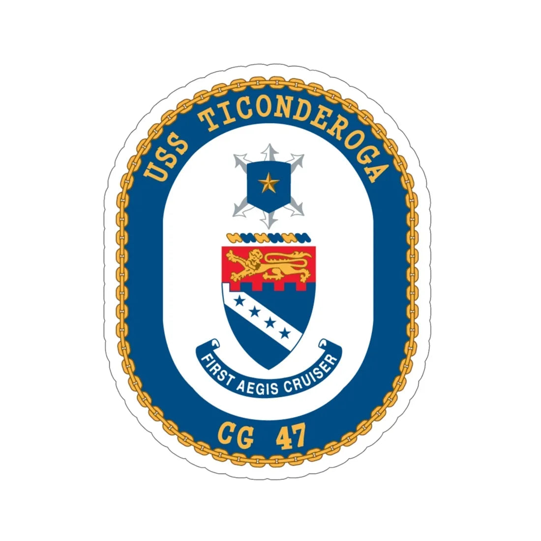 USS Ticonderoga (U.S. Navy) STICKER Vinyl Die-Cut Decal 6 Inch - The Sticker Space