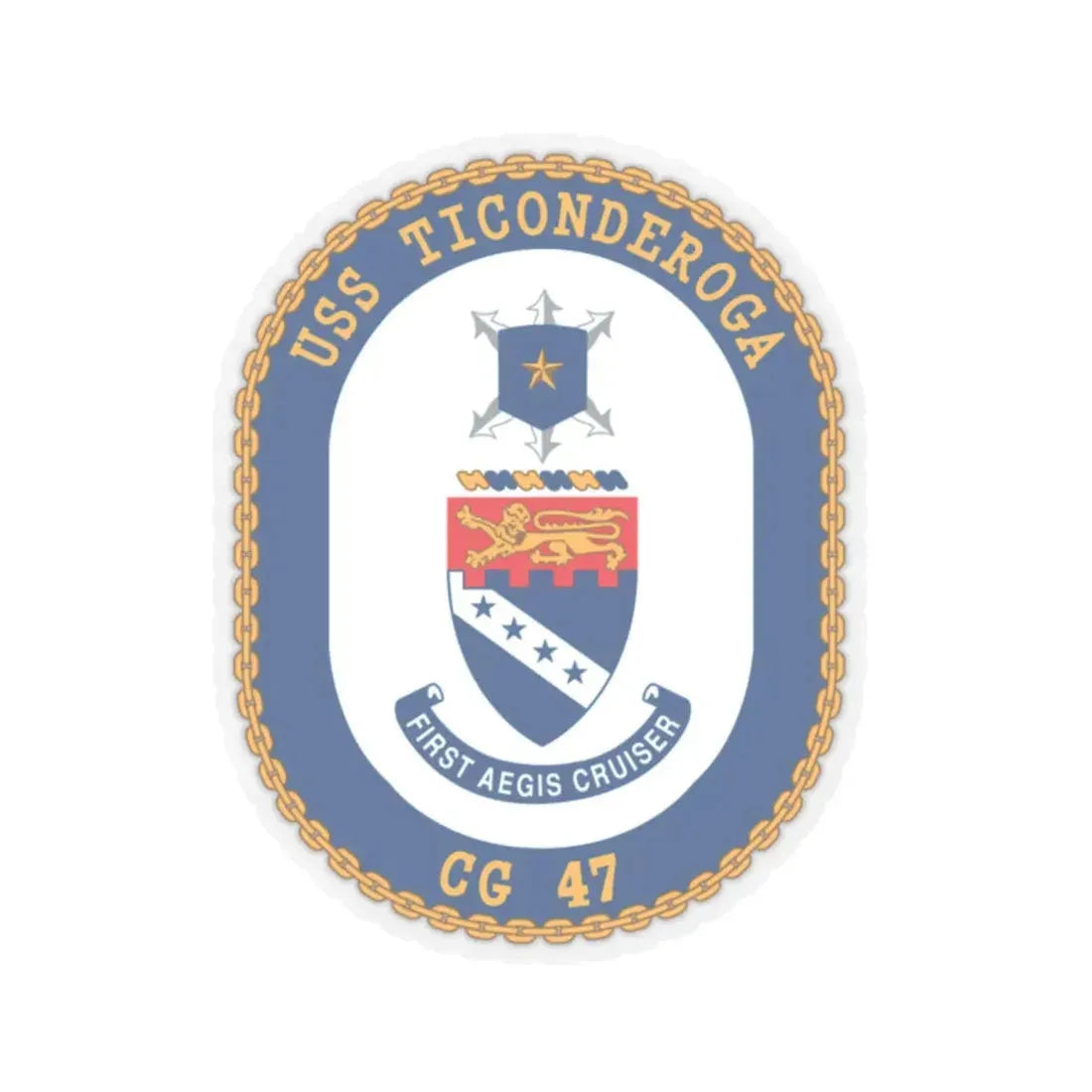 USS Ticonderoga (U.S. Navy) STICKER Vinyl Kiss-Cut Decal 2 Inch Transparent - The Sticker Space