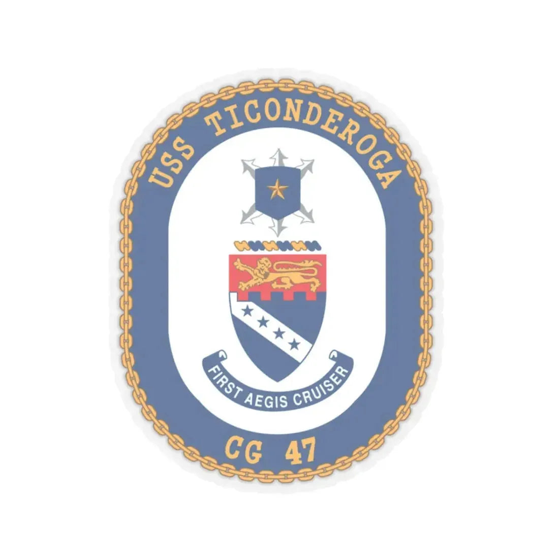 USS Ticonderoga (U.S. Navy) STICKER Vinyl Kiss-Cut Decal 3 Inch Transparent - The Sticker Space