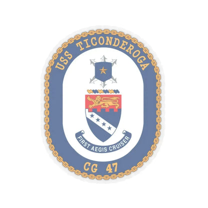 USS Ticonderoga (U.S. Navy) STICKER Vinyl Kiss-Cut Decal 3 Inch Transparent - The Sticker Space