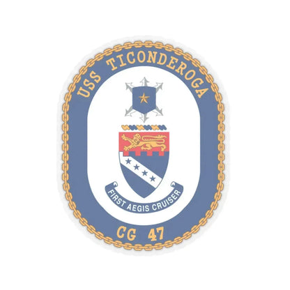 USS Ticonderoga (U.S. Navy) STICKER Vinyl Kiss-Cut Decal 4 Inch Transparent - The Sticker Space