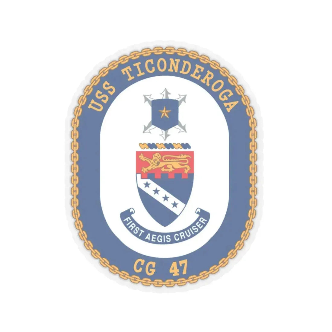 USS Ticonderoga (U.S. Navy) STICKER Vinyl Kiss-Cut Decal 6 Inch Transparent - The Sticker Space