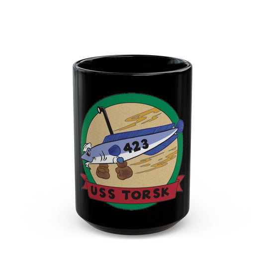 USS TORSK SS 423 (U.S. Navy) Black Coffee Mug-15oz-The Sticker Space