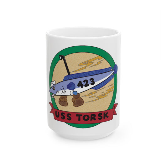 USS TORSK SS 423 (U.S. Navy) White Coffee Mug-15oz-The Sticker Space