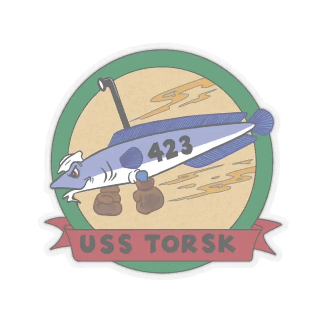 USS TORSK SS 423 (U.S. Navy) STICKER Vinyl Kiss-Cut Decal 6 Inch Transparent - The Sticker Space