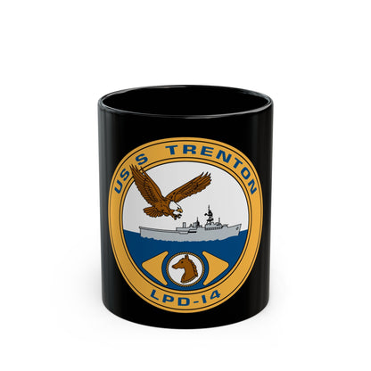 USS Trenton LPD 14 (U.S. Navy) Black Coffee Mug-11oz-The Sticker Space